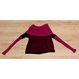 Michael‎ Stars Magenta Burgundy Striped Off Shoulder Cowl Top 9438 OS
